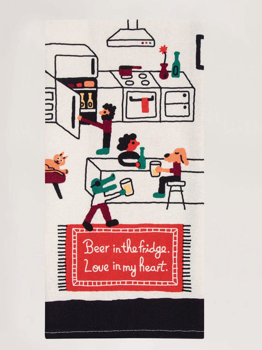 BEER IN THE FRIDGE DISH TOWEL
