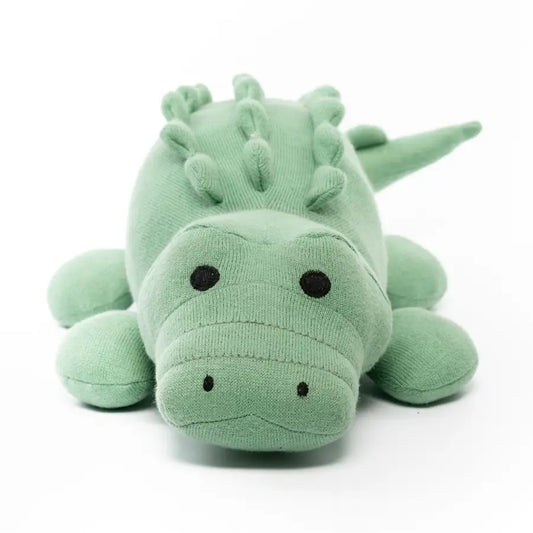 Large Organic Cotton Crocodile Plush Toy Green