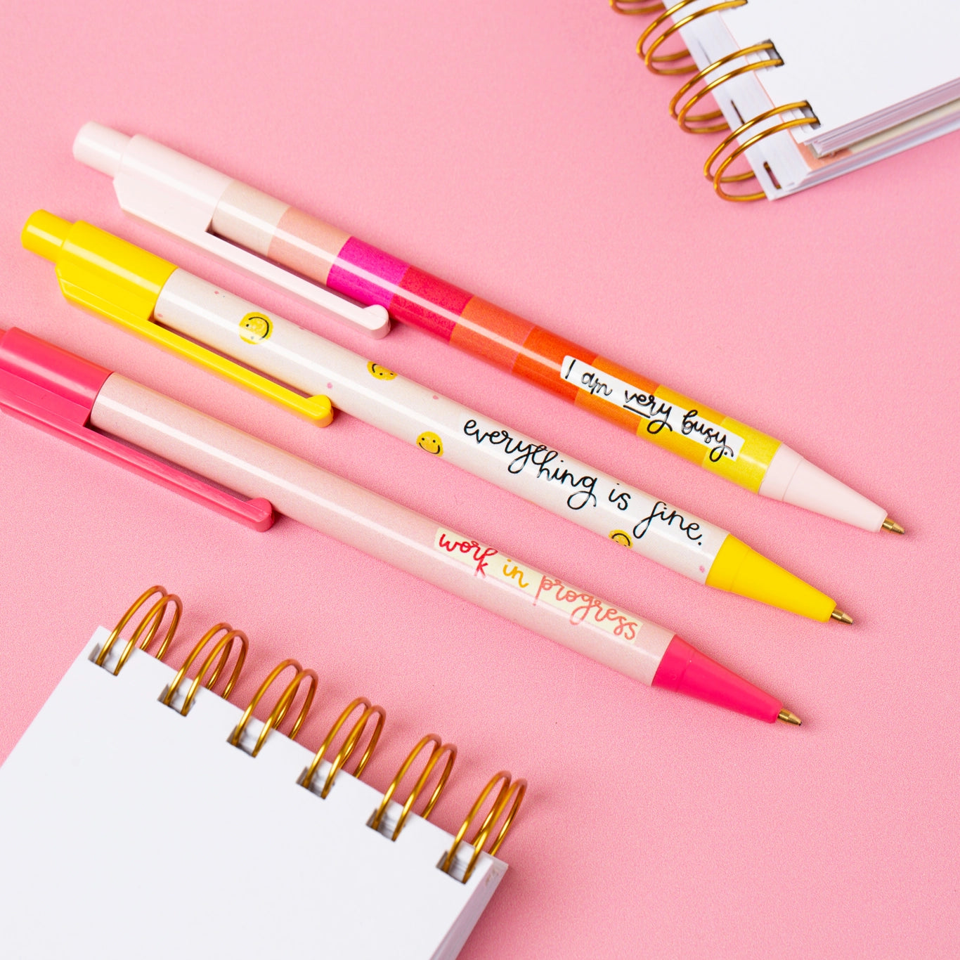SET OF 3 SMILEY PENS