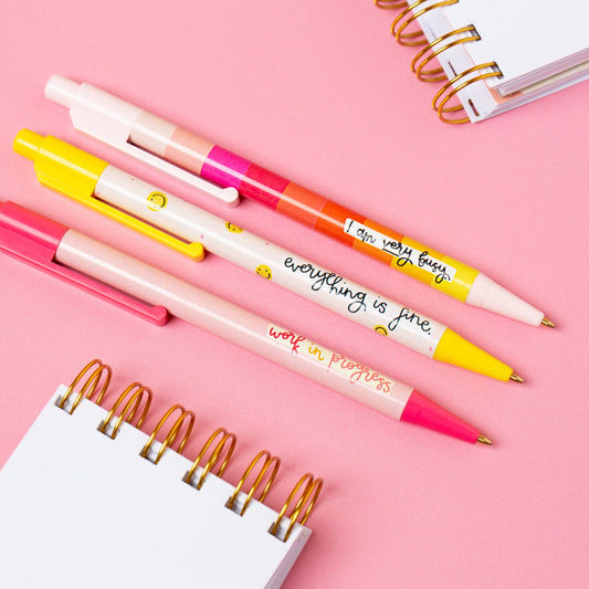 SET OF 3 SMILEY PENS