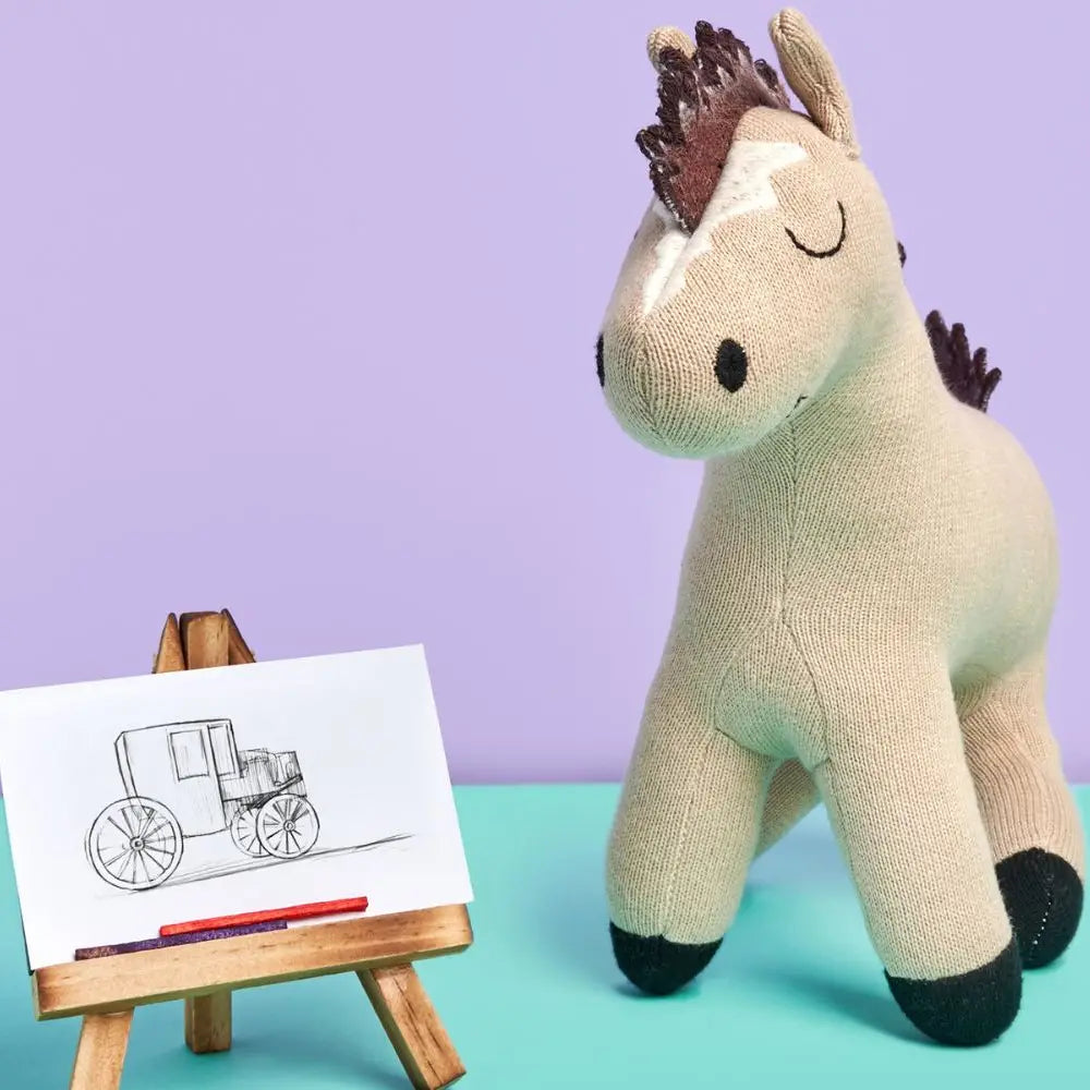 Knitted Organic Cotton Horse Plush Toy