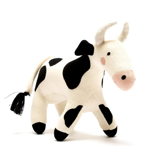 Knitted Organic Cotton Cow Plush Toy