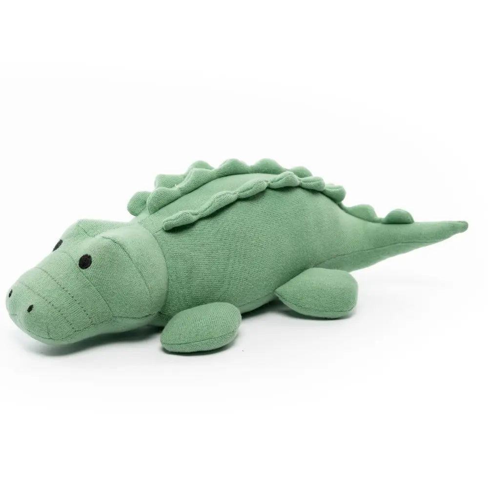 Large Organic Cotton Crocodile Plush Toy Green