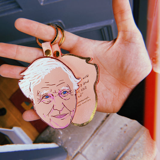 DAVID ATTENBOROUGH LEATHER KEYRING